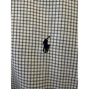 Ralph Lauren Yarmouth 17 32/33 Blue Grid Button Down Shirt Preppy OldMoney
